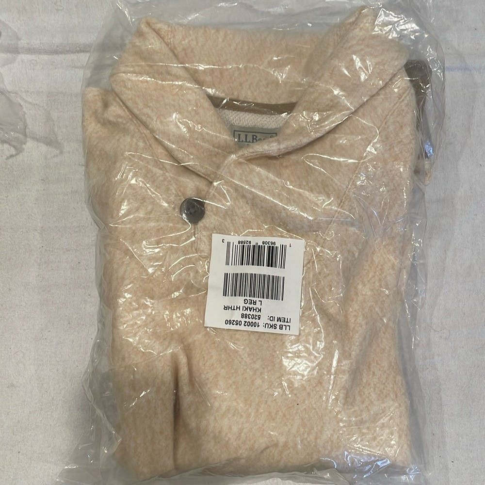 NWT L.L. Bean Heritage Marled Fleece Pullover Sweater
